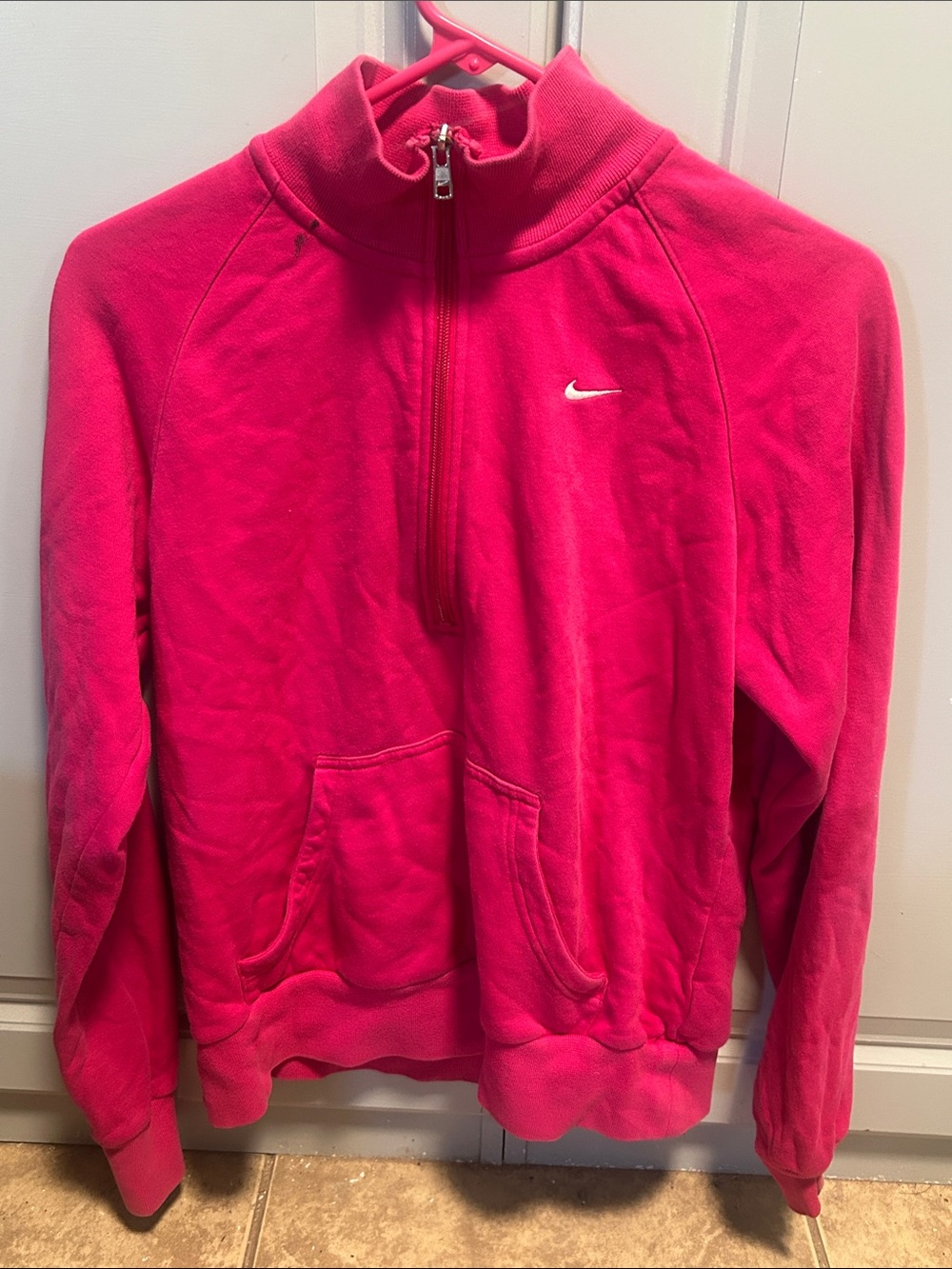 Nike Women's Hot Pink Quarter-Zip Pullover Jacket